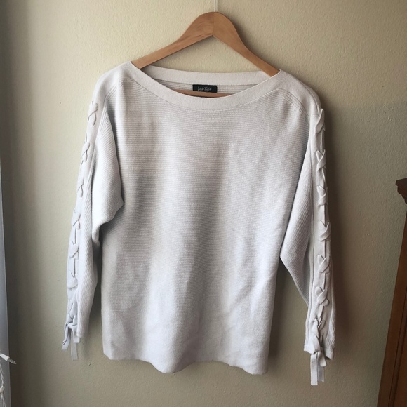 SALE Lord & Taylor Lace Up Sleeve Sweater - Picture 1 of 6